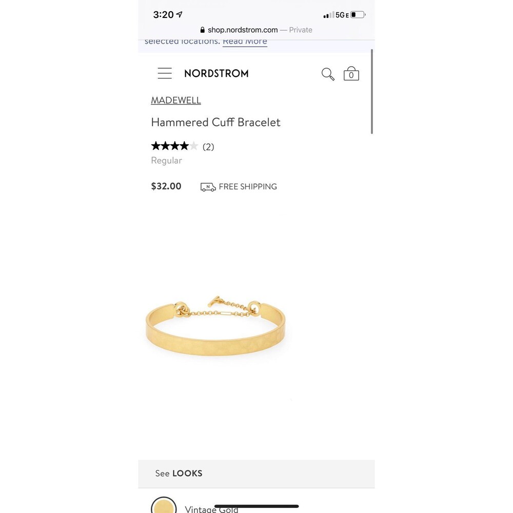 Madewell Cuffed Bracelet NWT